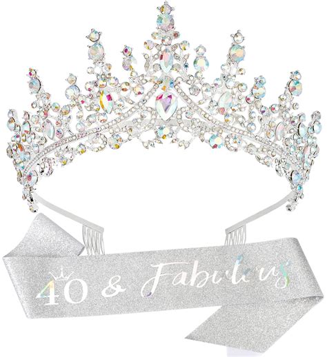 40th birthday crown|40th birthday sash and tiara.